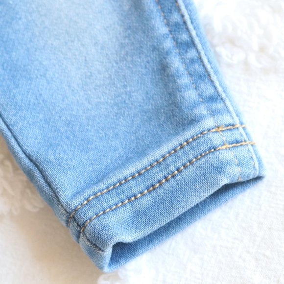 Baby Girl Clothes Soft Pull On Ruffle Jeans Leggings Long Sleeve Top 3pc Bundle - Picture 4 of 16